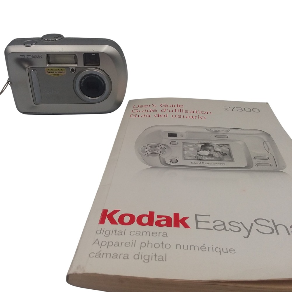 Kodak EasyShare CX7300 3.2MP Digital Camera & Manual Silver - Tested Working